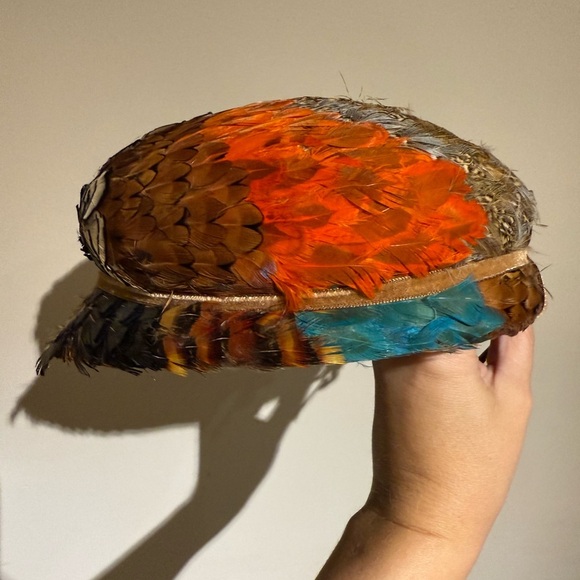 Vintage Multicolor Real Feather Women's Hat - Picture 3 of 6